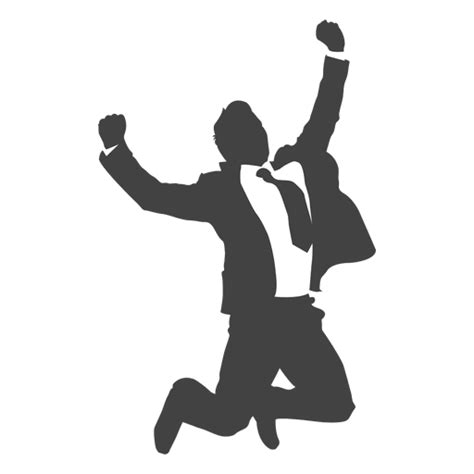 Businessman Celebrating Success Silhouette Transparent Png And Svg