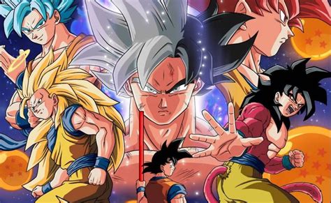 Artista Faz Ilustração Com Todas As Formas De Goku Em Dragon Ball Z E