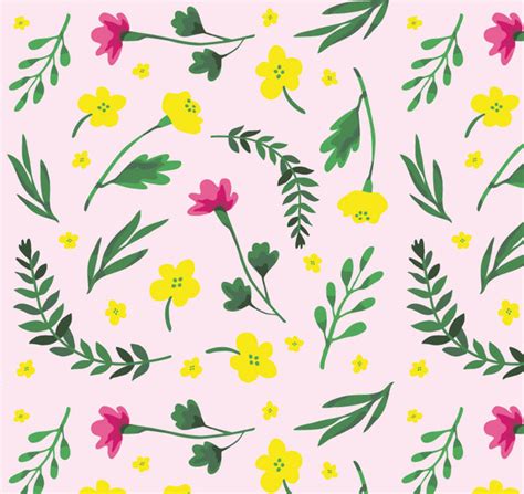 Flowers And Leaves Pattern Vector Vectors Graphic Art Designs In