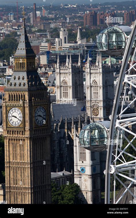 View Of Big Ben From The London Eye Stock Photo Alamy