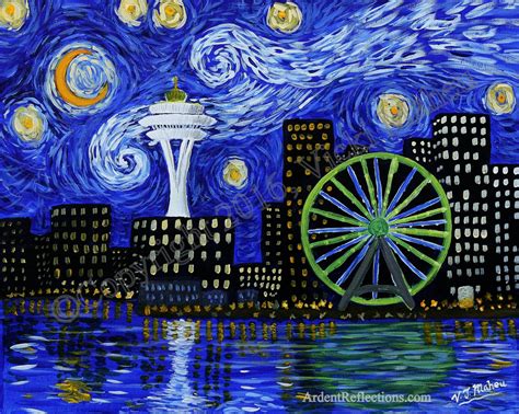 고호의 별이 빛나는 밤에 / goheu, byeoli bichnaneun bame. Starry Night Vincent Van Gogh Seattle the Starry Night