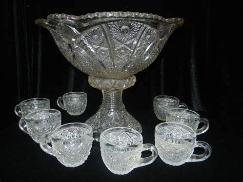 Vintage Indiana Glass Paneled Daisy And Fine Cut Punch Bowl From Mygrandmotherhadone On Ruby Lane