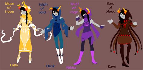 Homestuck Oc My Ocs In Their God Tier Outfits By Sweetydrawponies On
