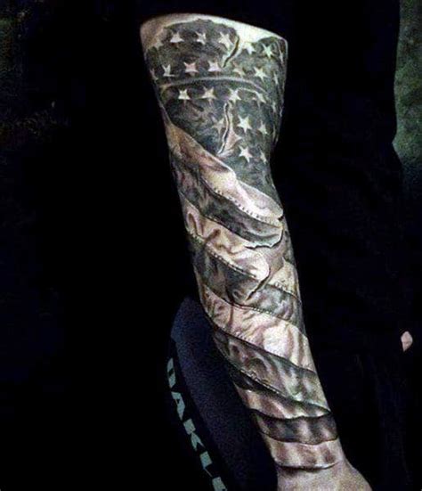 Black and grey sleeve tattoo (6 hour session). Top 60 Best American Flag Tattoos For Men - USA Designs