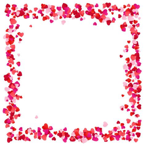 Red Pink Paper Hearts Frame Background Hearts Frame Space Text Stock