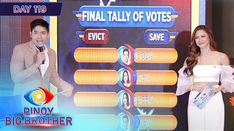 day 119 2nd adult eviction night official tally of votes pbb kumunity youtube