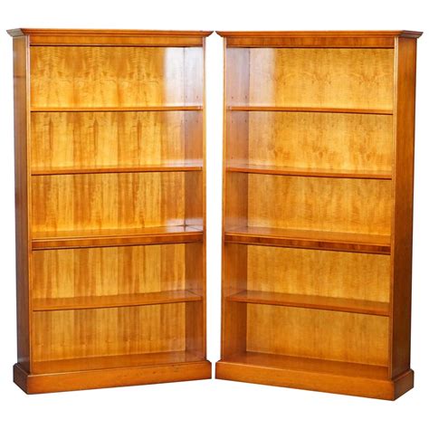 Lovely Matching Pair Of Bradley Library Bookcases With Height