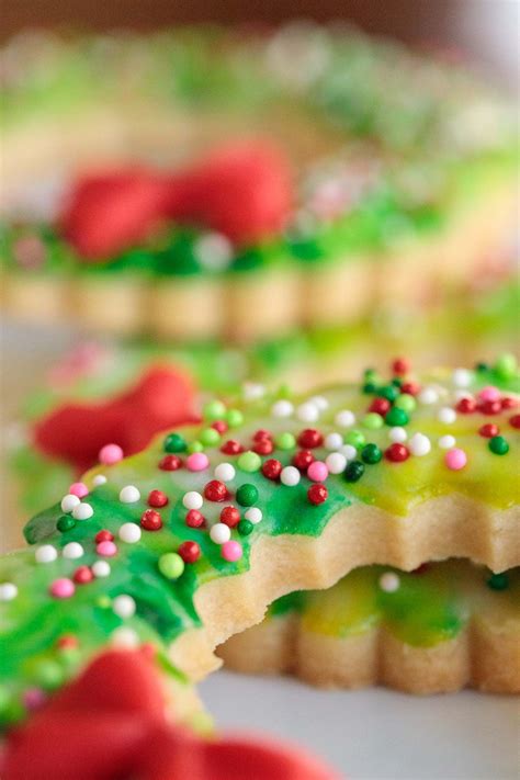 A toothpick, chopstick or clean (never used) paintbrush, for spreading the icing. Christmas Wreath Shortbread Cookies | Recipe | Christmas ...