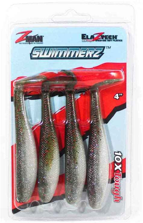 Zman Swimmerz 4 Inch Paddle Tail Soft Plastic Lure Pack Redbone Mega Clearance Davos Tackle