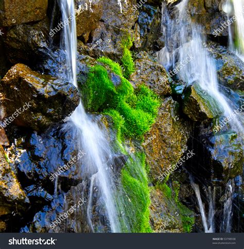 Stream Against Stones Or Green Moss Stock Photo 53798938 Shutterstock