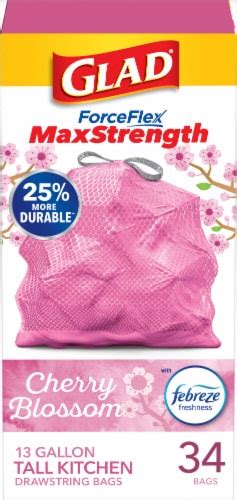 Glad Forceflex Maxstrength With Febreze Cherry Blossom Scent Tall