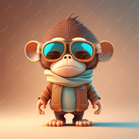 Premium Photo Funny Monkey Wearing Sunglasses On A Colorful
