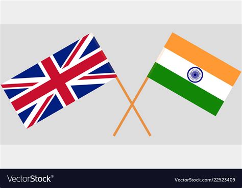 Uk And India British And Indian Flags Royalty Free Vector