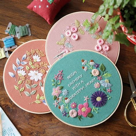 Ribbons Embroidery Hand Embroidery Kit Beginner Floral Embroidery
