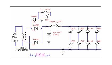 30 led emergency light circuit diagram