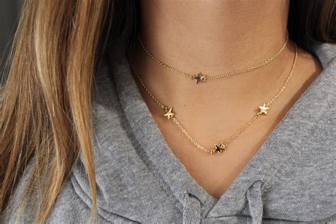 Dainty Star Choker Necklace Gold Choker Small Star Choker Etsy