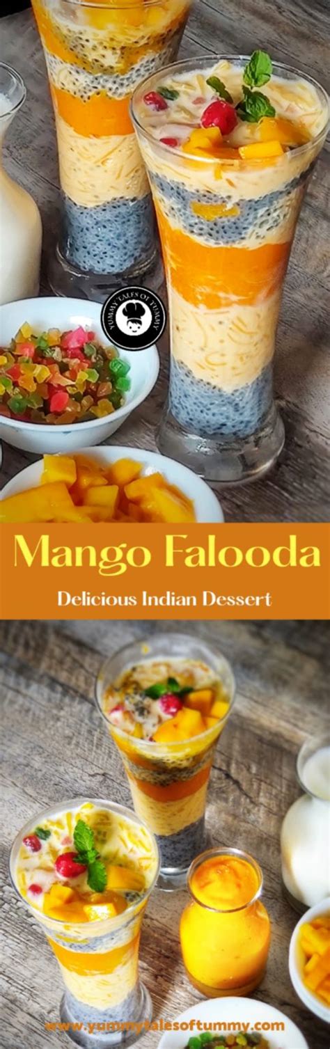 Mango Falooda Recipe How To Make Indian Dessert Falooda Yummy Tales