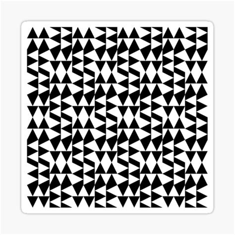 Geometric Black And White Pattern With Squares And Triangles Sticker