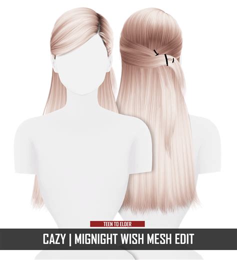 Redhead Sims Cc Cazy Mignight Wish Hair Mesh Edit Conversion