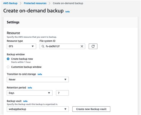 Amazon Efs Backup And Restore Using Aws Backup Amazon Web Services