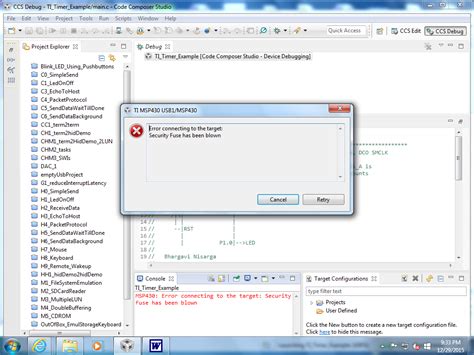 MSP F Launchpad Not Connecting To Target Unknown Device MSP Low Power Microcontroller