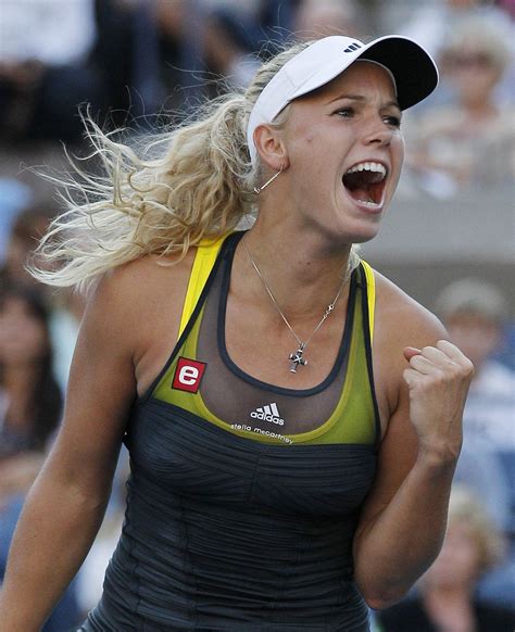 Caroline Wozniacki Looking Victorious Danish Professional Tennis Player Wta Tennis Lawn