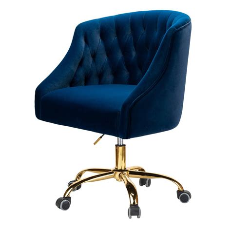 JAYDEN CREATION Lydia In Width Big And Tall Navy Blue Fabric Task Chair With Adjustable
