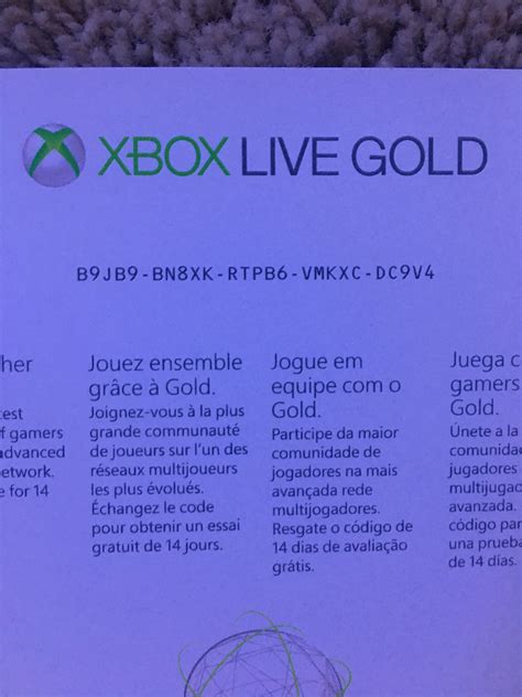 Xbox Live Gold Code Rxbox