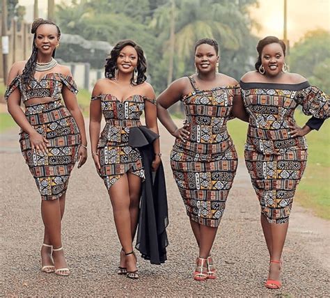 Clipkulture Zimbabwean Bridesmaids In African Print Dresses For Roora