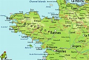 BRITTANY BRETAGNE MAP - TravelsFinders.Com