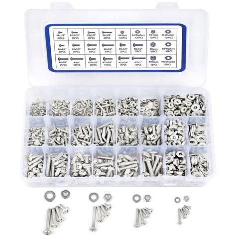 1200pcs Machine Screw Assortment Kit Jrouth Phillips Pan Head 4 406 328 3210 24 Assorted