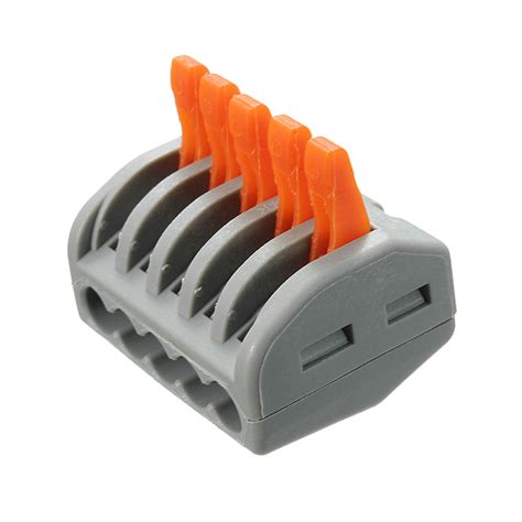 Excellway Et25 5 Pins Spring Terminal Block 10pcs Electric Cable Wire