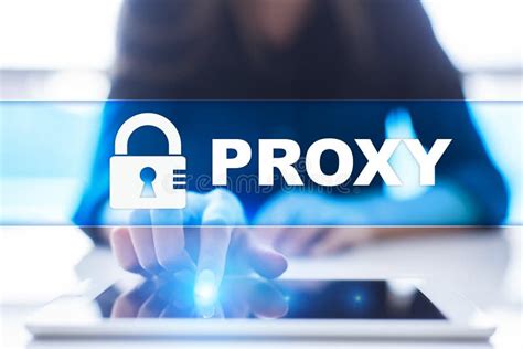Proxy Vpn Secure Internet Connection Concept On Virtual Screen Stock