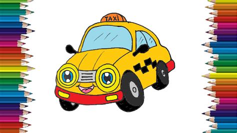 Free step by step easy drawing lessons, you can learn from our online video tutorials and draw your favorite characters in minutes. How to draw a taxi cute and easy - Cartoon car drawing ...