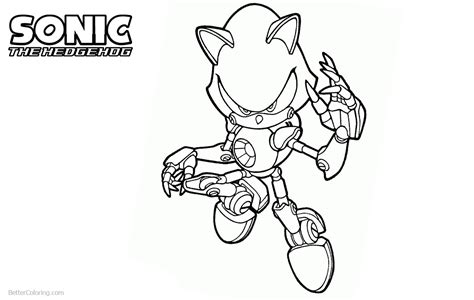 Metal Sonic The Hedgehog Coloring Pages Free Printable Coloring Pages