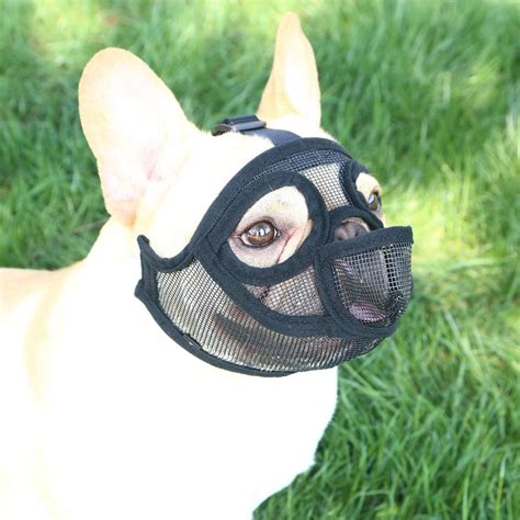 Short Snout Dog Muzzle Adjustable Breathable Mesh Bulldog Muzzle For