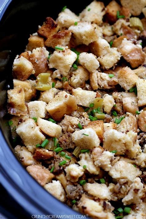 Slow Cooker Sausage Stuffing Save Time And Oven Space This Thanksgiving This Slow Cooker