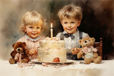 Vintage Kids Birthday Party Art Free Stock Photo Public Domain Pictures