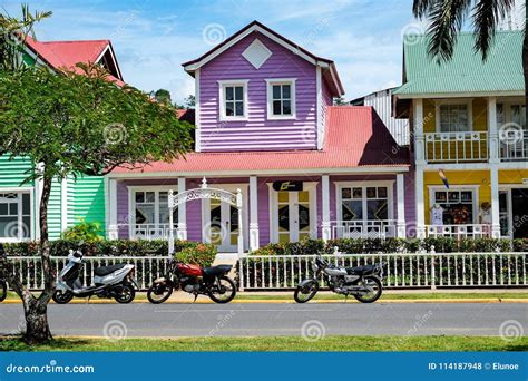 Beautiful Purple Pastel House In Samana Editorial Stock Photo Image