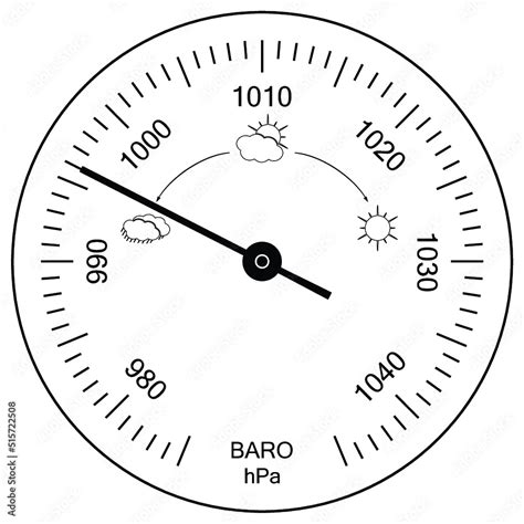 Circular Analog Barometer Indicator Face Barometer Is A Instrument Used In To Measure