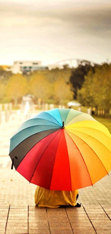 Umbrellas Colorful Kids Rainbow Wallpaper 1440x3040