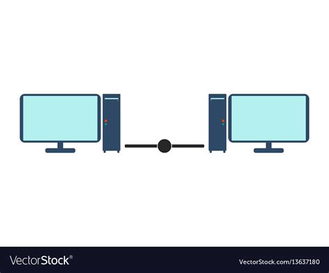 Lan Network With Two Computers Royalty Free Vector Image