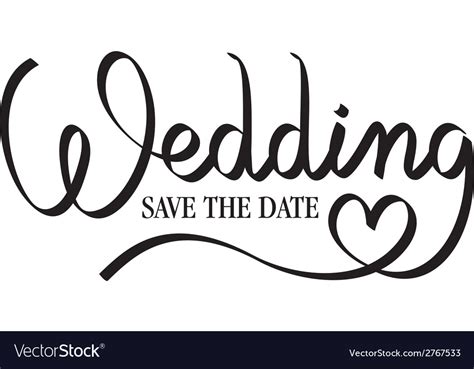 Wedding Hand Lettering Royalty Free Vector Image