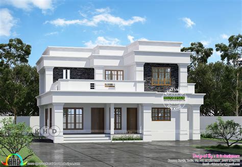 Which is the best flat roof house plan? 2029 sq-ft 3 bedroom flat roof decorative home | Flat roof ...