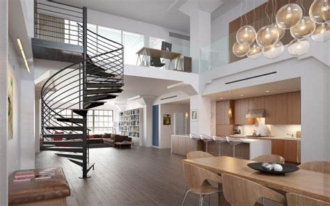Homes With Beautiful Modern Mezzanine Designs Modern Loft Spiral Staircase Kits Home