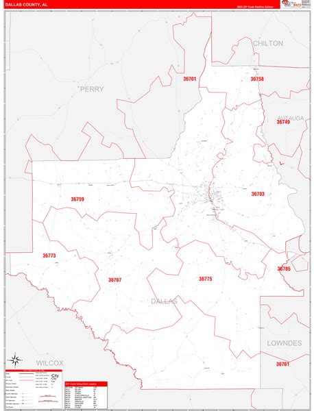 Dallas County Al Zip Code Maps Red Line