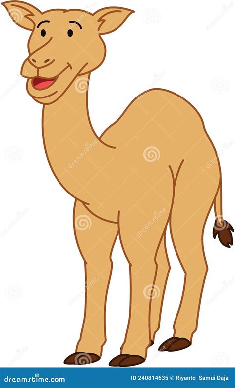 Camel Standing Cartoon Color Illustration Stock Vector Illustration Of Nature Style 240814635