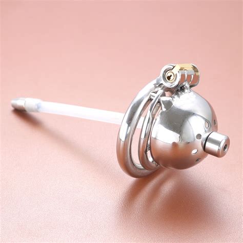 Small Chastity Cage For Men With Urethral Sounds Stainless Steel