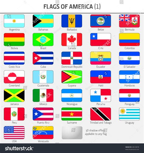 Flags All American Countries 1 Stock Vector 28618078 Shutterstock