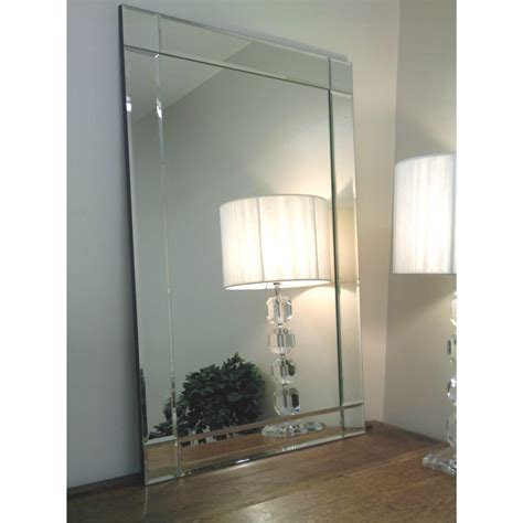 Lewis Silver Art Deco Rectangular Mirror 40 X 28 100cm X 70cm Mirror Glass Frame